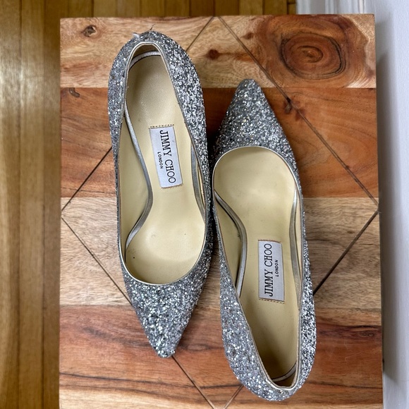 Silver glitter jimmy choo pumps, worn once - Picture 3 of 6